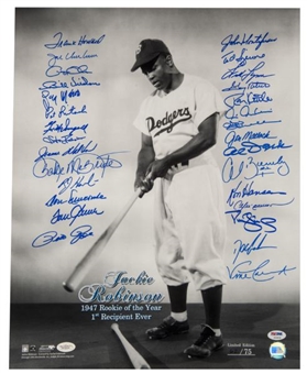 Jackie Robinson “Rookie of the Year” Limited Edition 16 x 20 Photo Signed by 29 ROYs  
